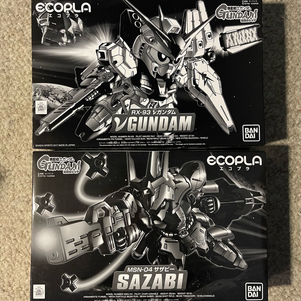 Bandai Ecopla Gundam RX-93 V Gundam Sazabi set